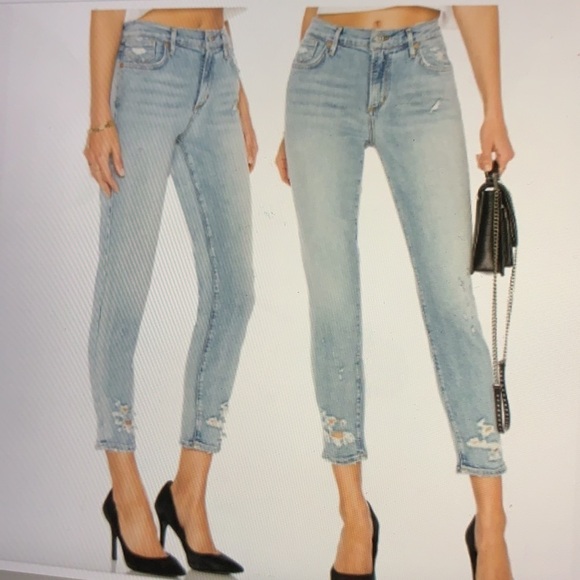 Agolde Sophie Crop Distressed Jeans 27 - Picture 1 of 10